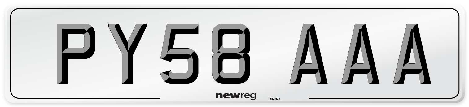 PY58 AAA Number Plate from New Reg